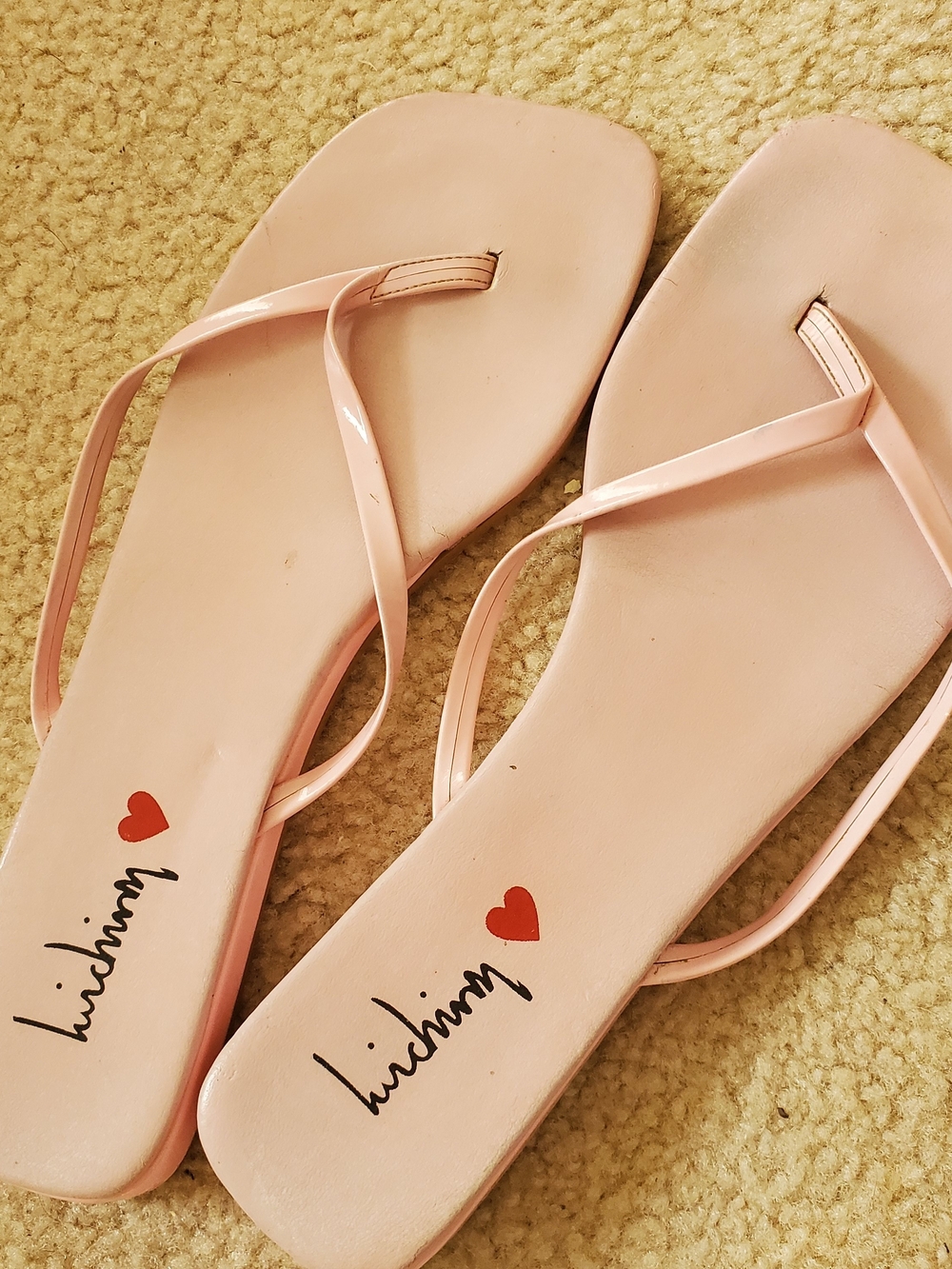 Light Pink Women's Flip Flop Sandals - Casual Strappy Slides sz 11M